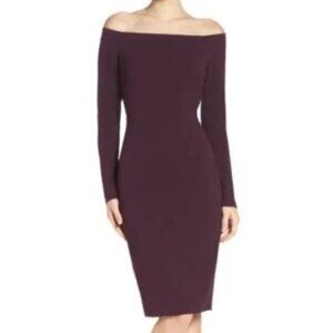Eliza J Off The Shoulder Long Sleeve Knee Length Cocktail Dress